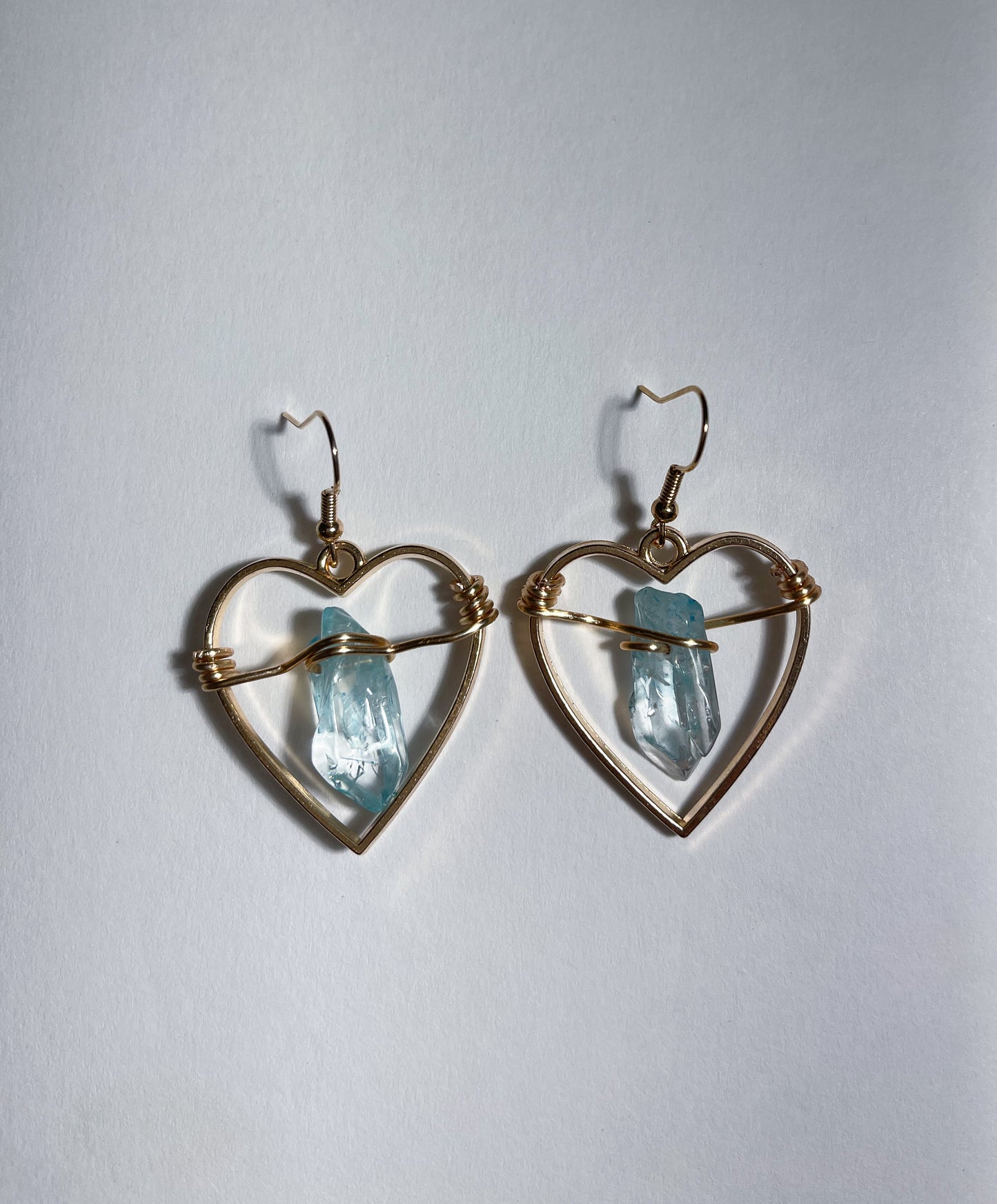Perfect Blue Dyed Quartz Crystal Earrings