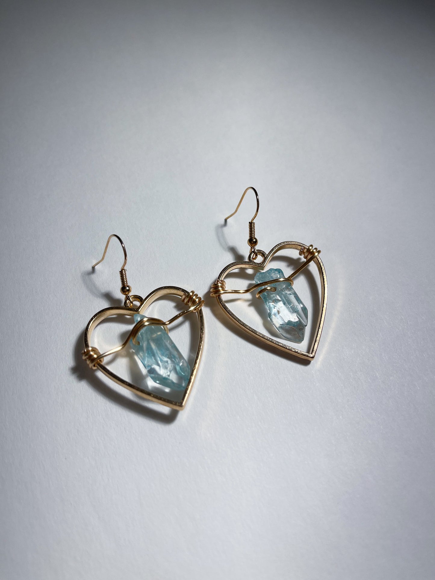 Perfect Blue Dyed Quartz Crystal Earrings