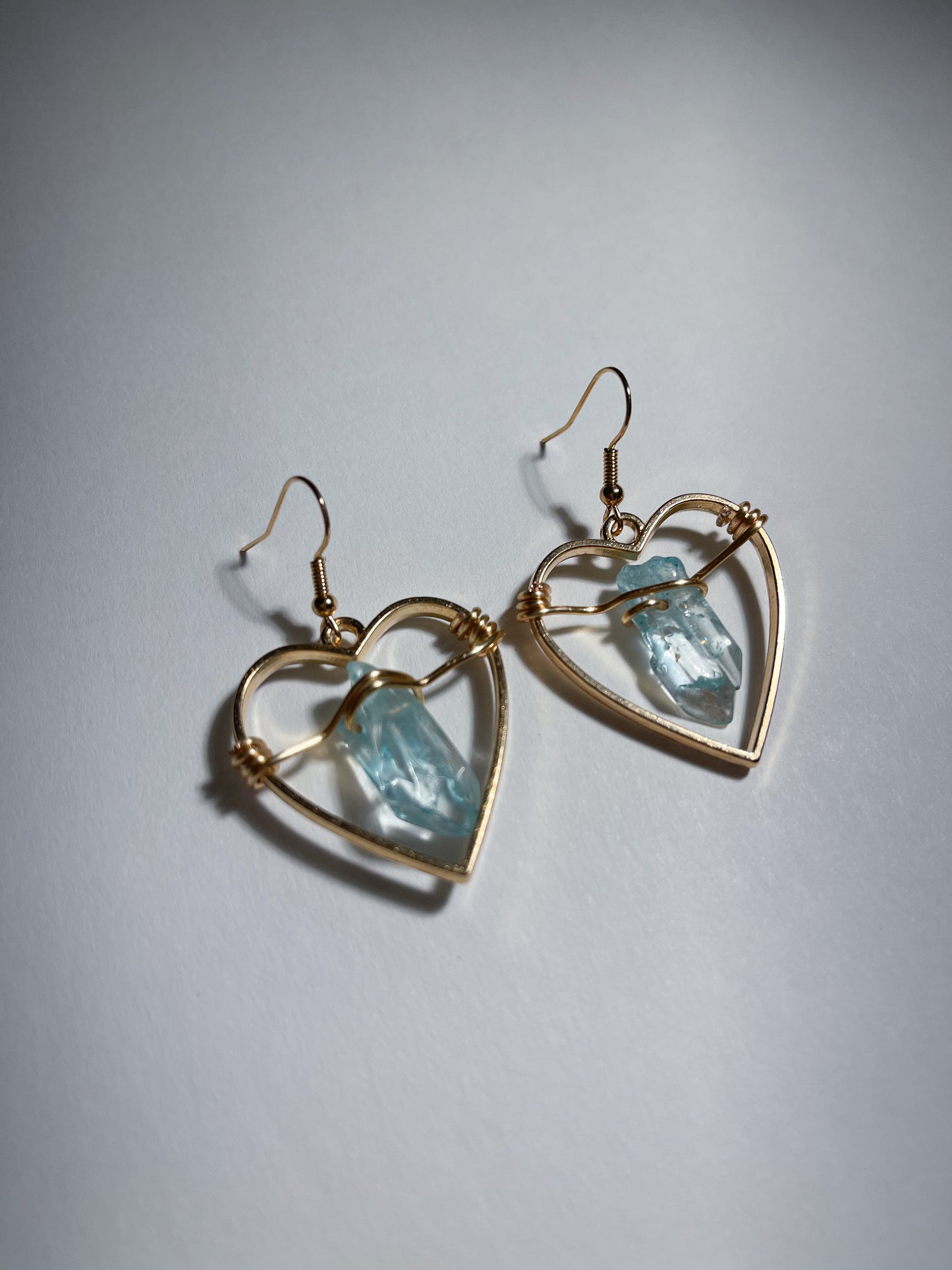 Perfect Blue Dyed Quartz Crystal Earrings