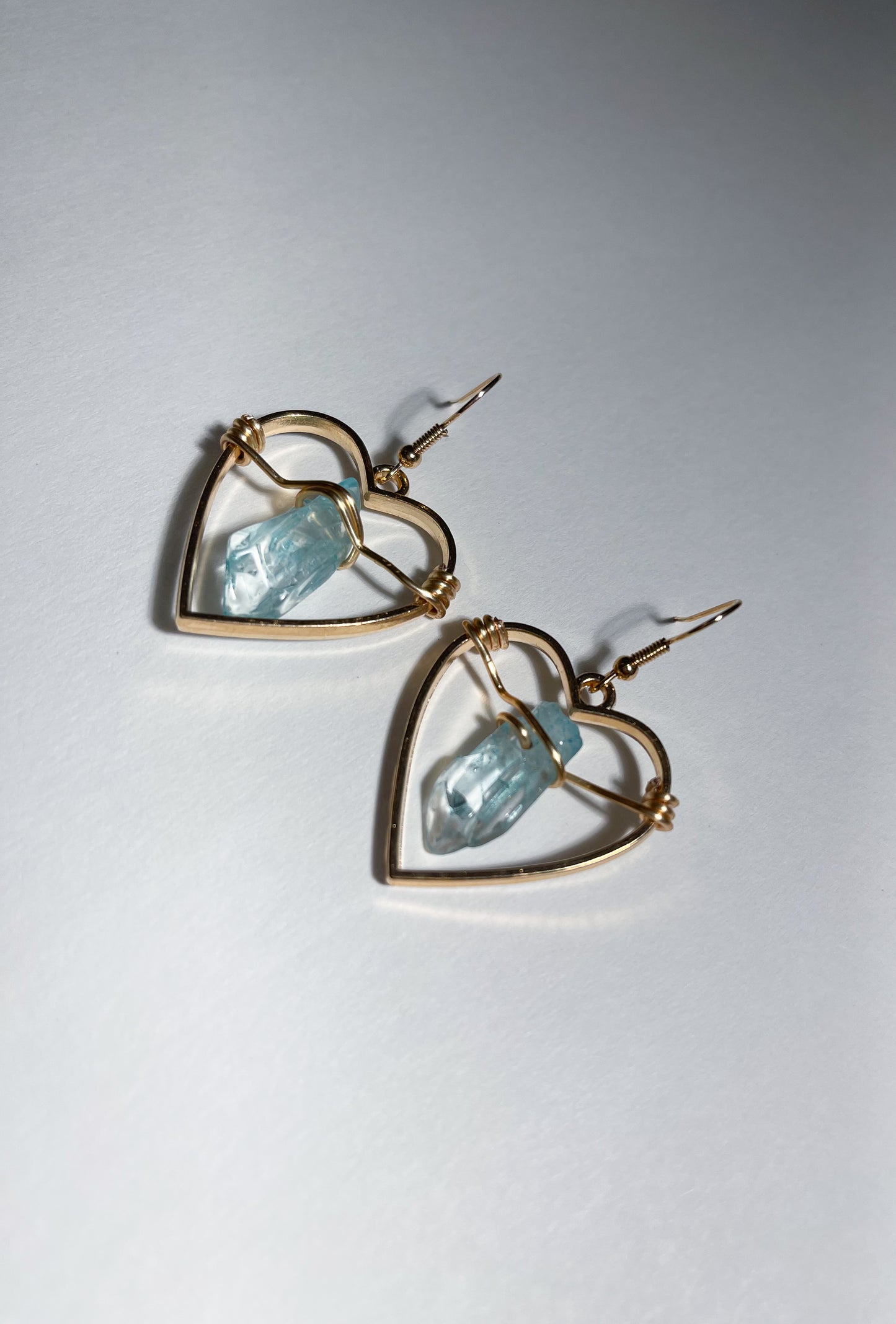 Perfect Blue Dyed Quartz Crystal Earrings