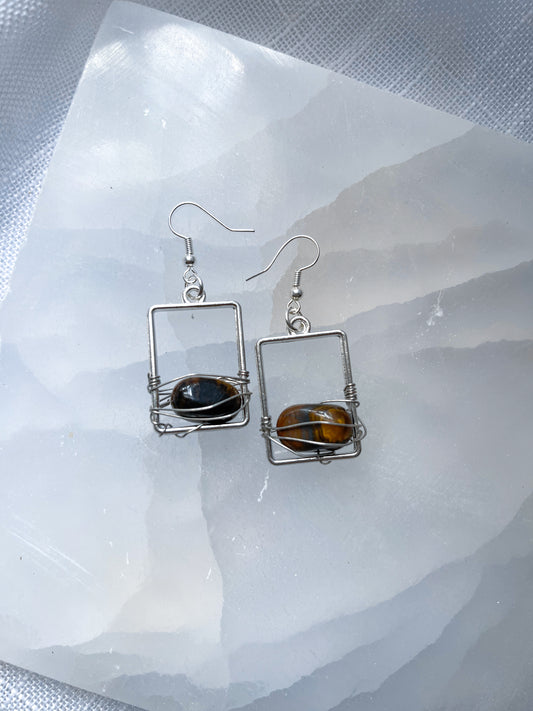 Earth Grounding Tigers Eye Earrings