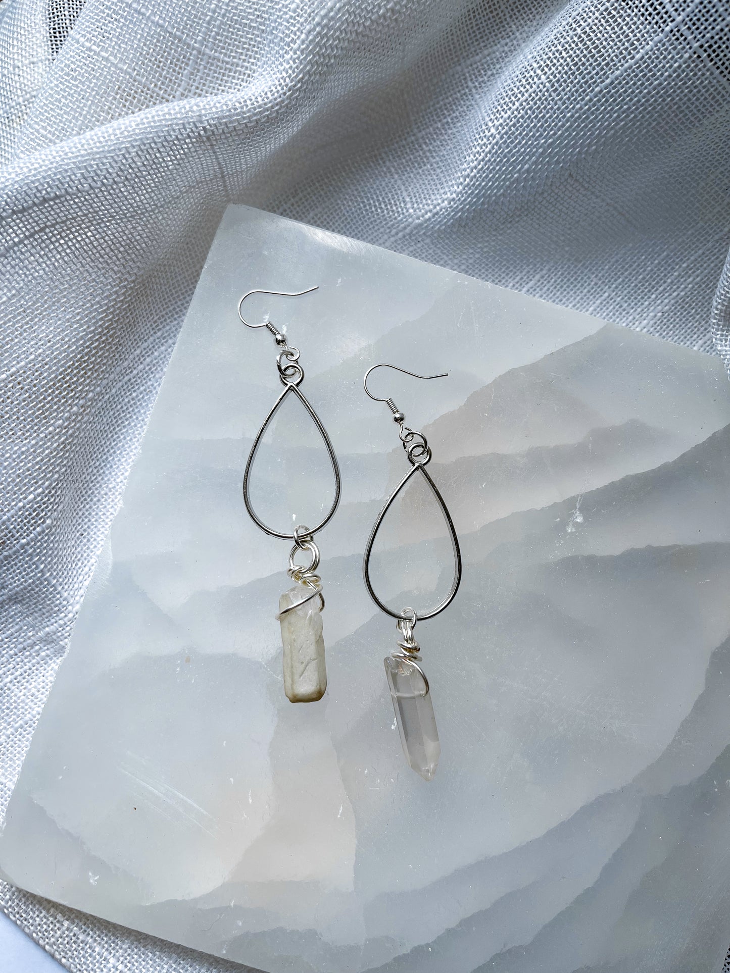 Heightened Energy Drop Quartz Crystal Earrings