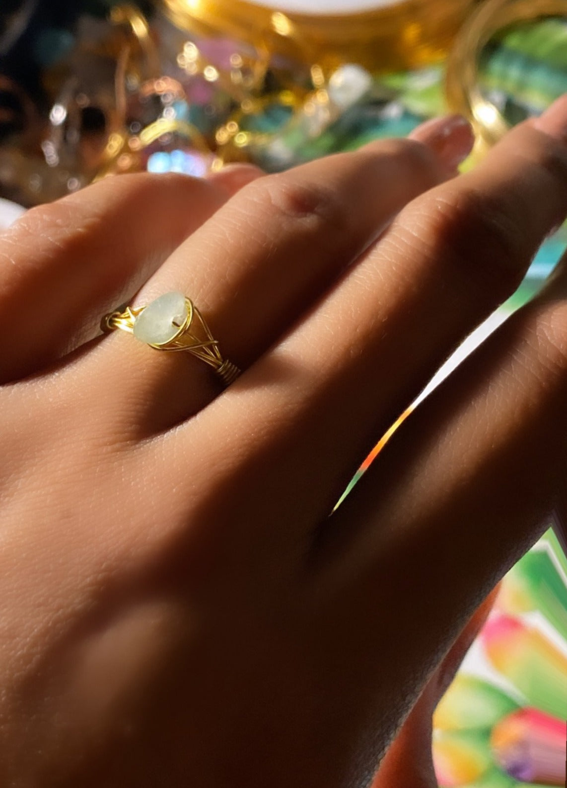 Dainty Aventurine Handmade Ring