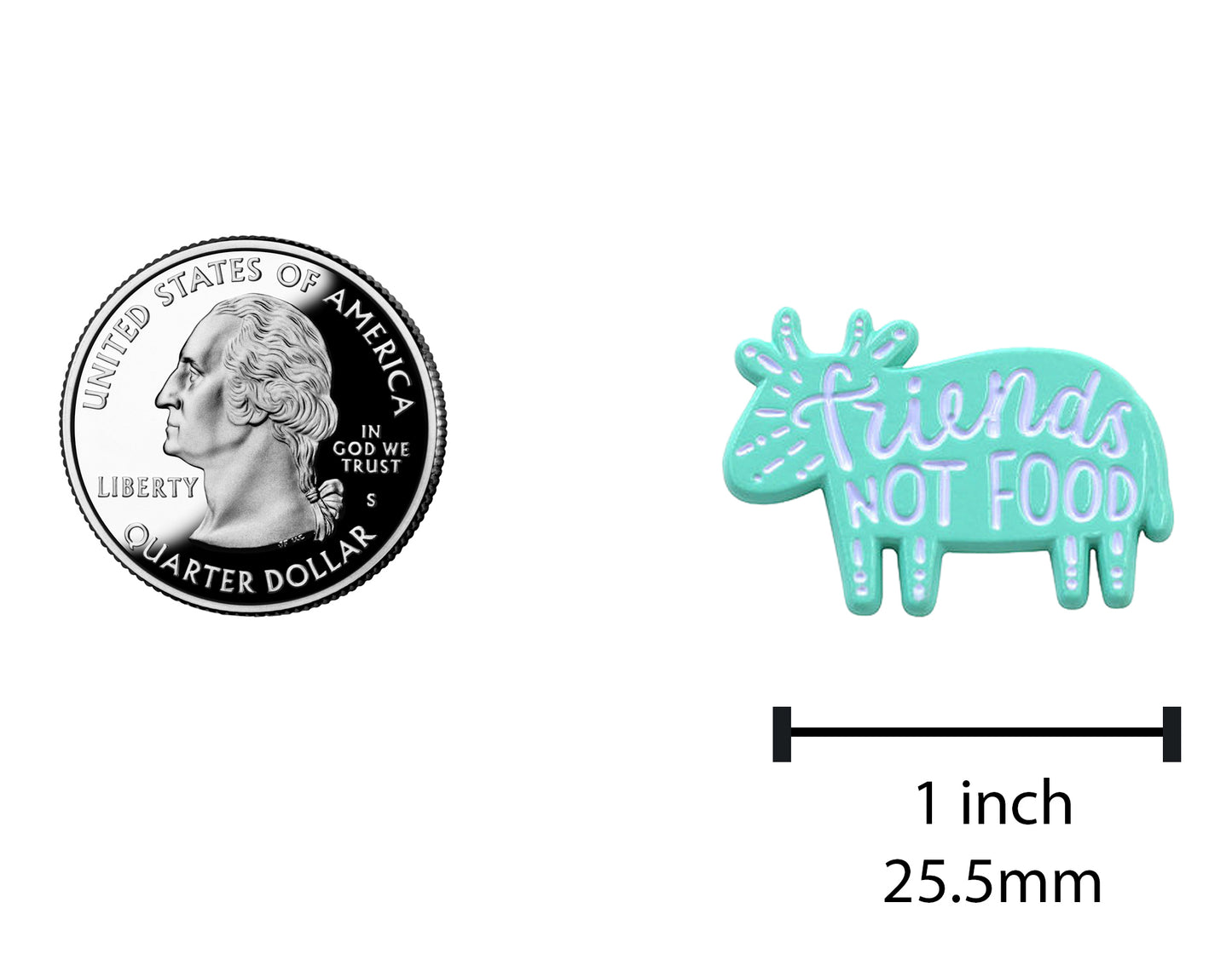 “Friends Not Food” Vegan / Vegetarian Pride Pin