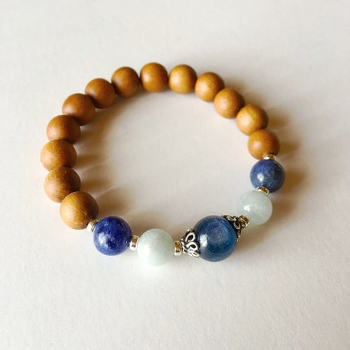 Throat Chakra Bracelet ~ Sandalwood, Kyanite,