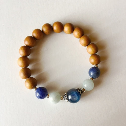 Throat Chakra Bracelet ~ Sandalwood, Kyanite,