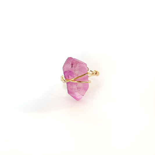 Purple Crystal Quartz Handmade Ring