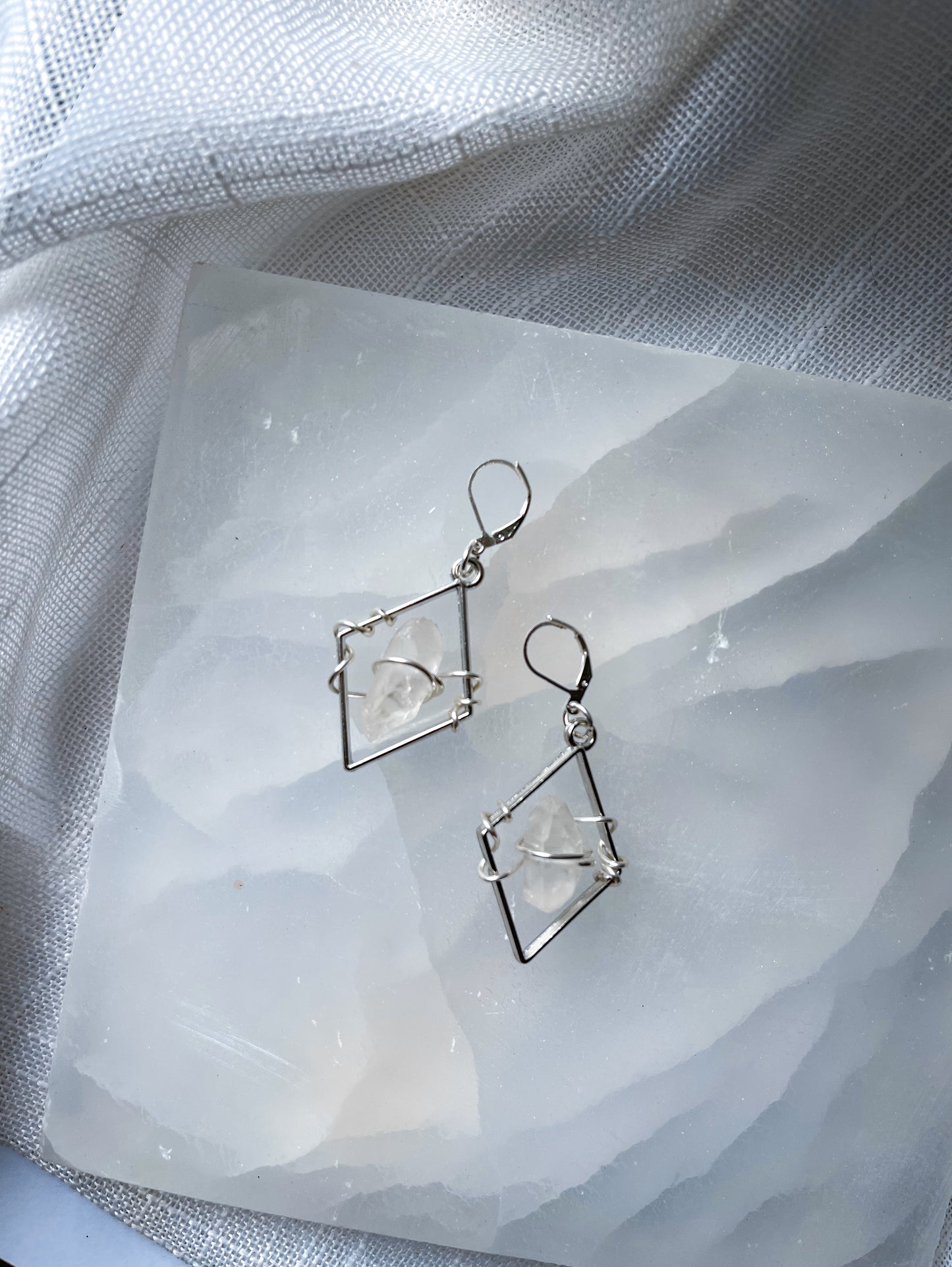 Geometric Ever Eternal Quartz Crystal Earrings