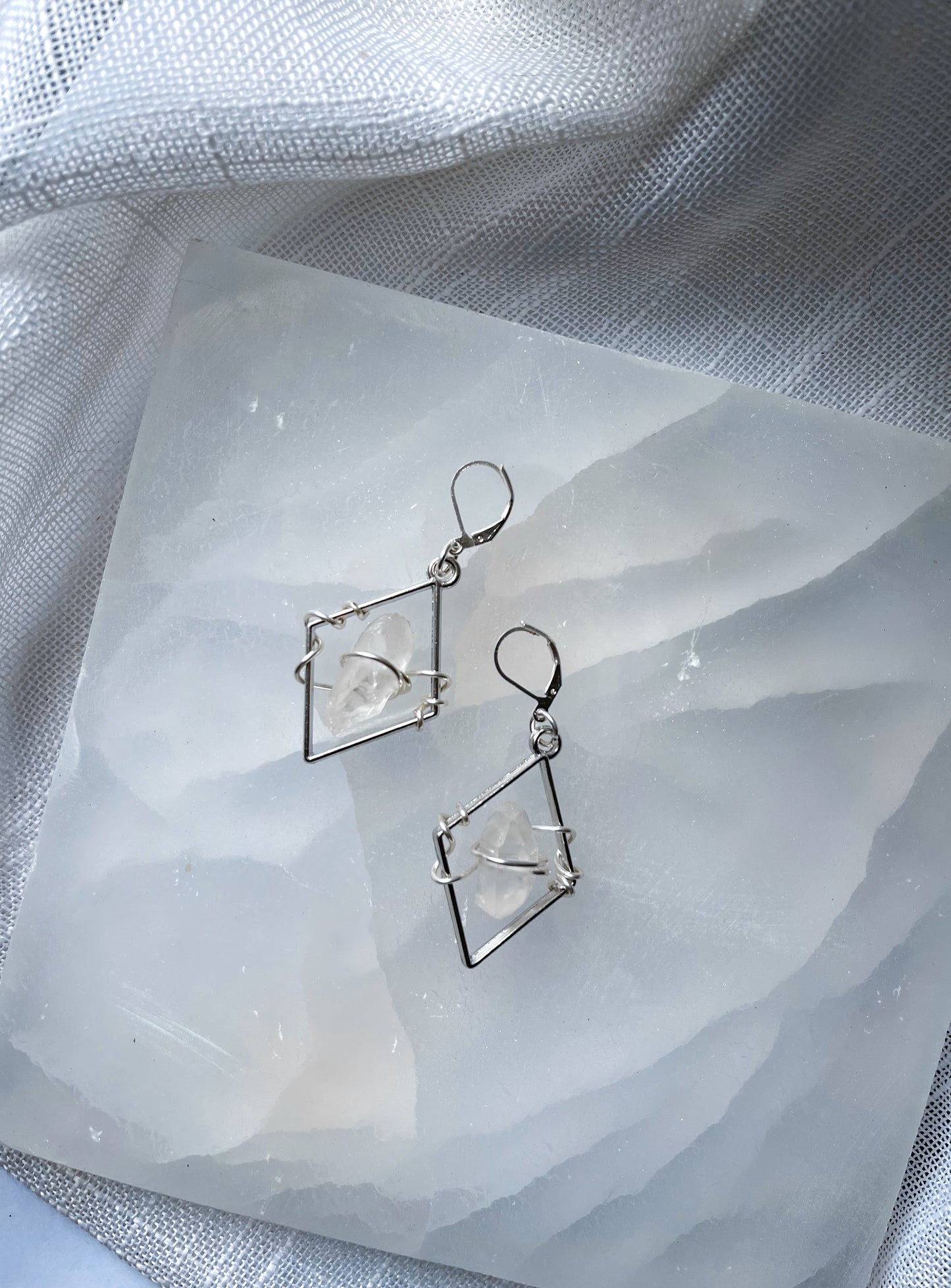 Geometric Ever Eternal Quartz Crystal Earrings