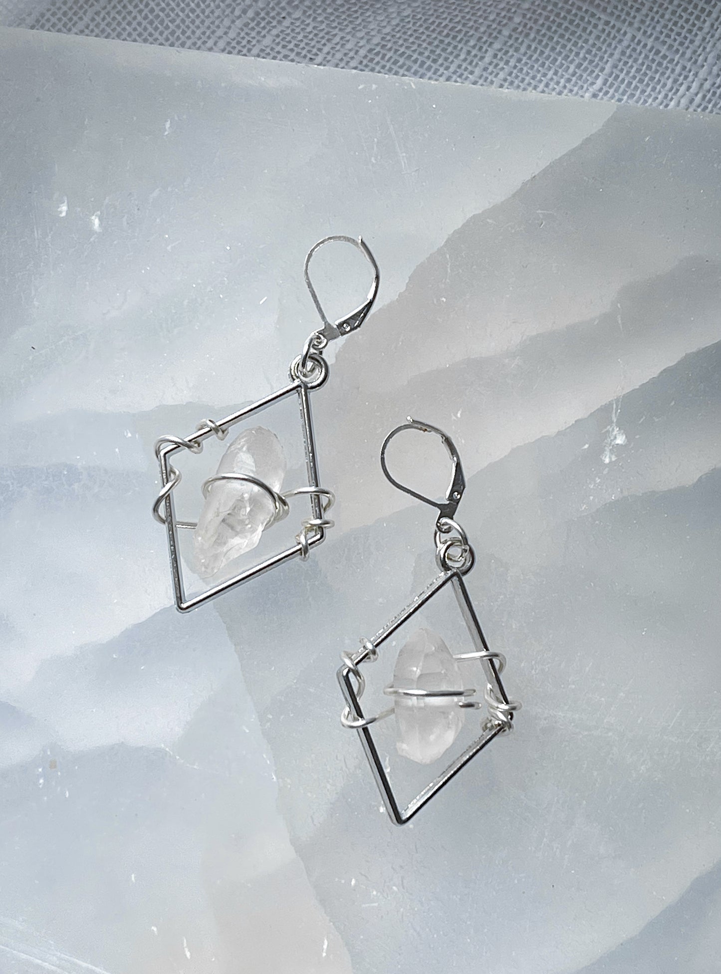 Geometric Ever Eternal Quartz Crystal Earrings