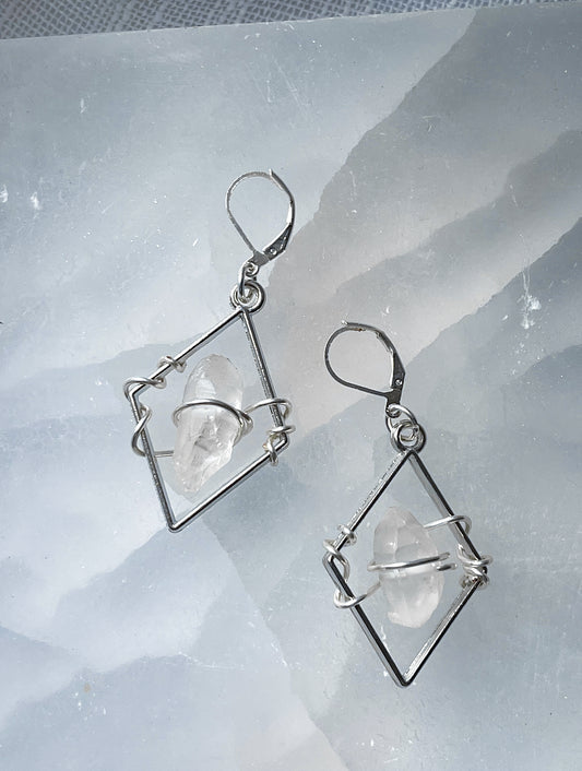 Geometric Ever Eternal Quartz Crystal Earrings
