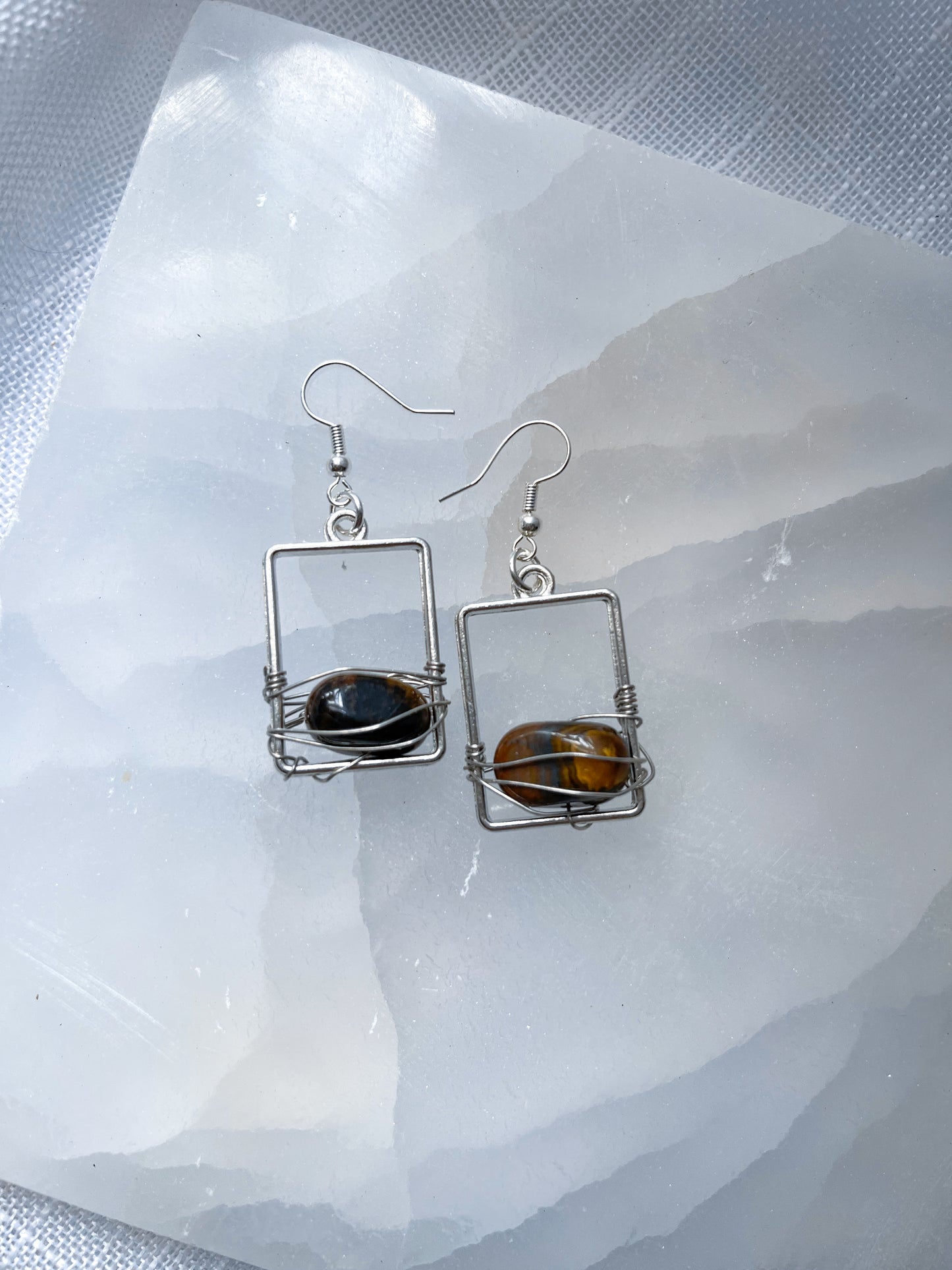 Earth Grounding Tigers Eye Earrings