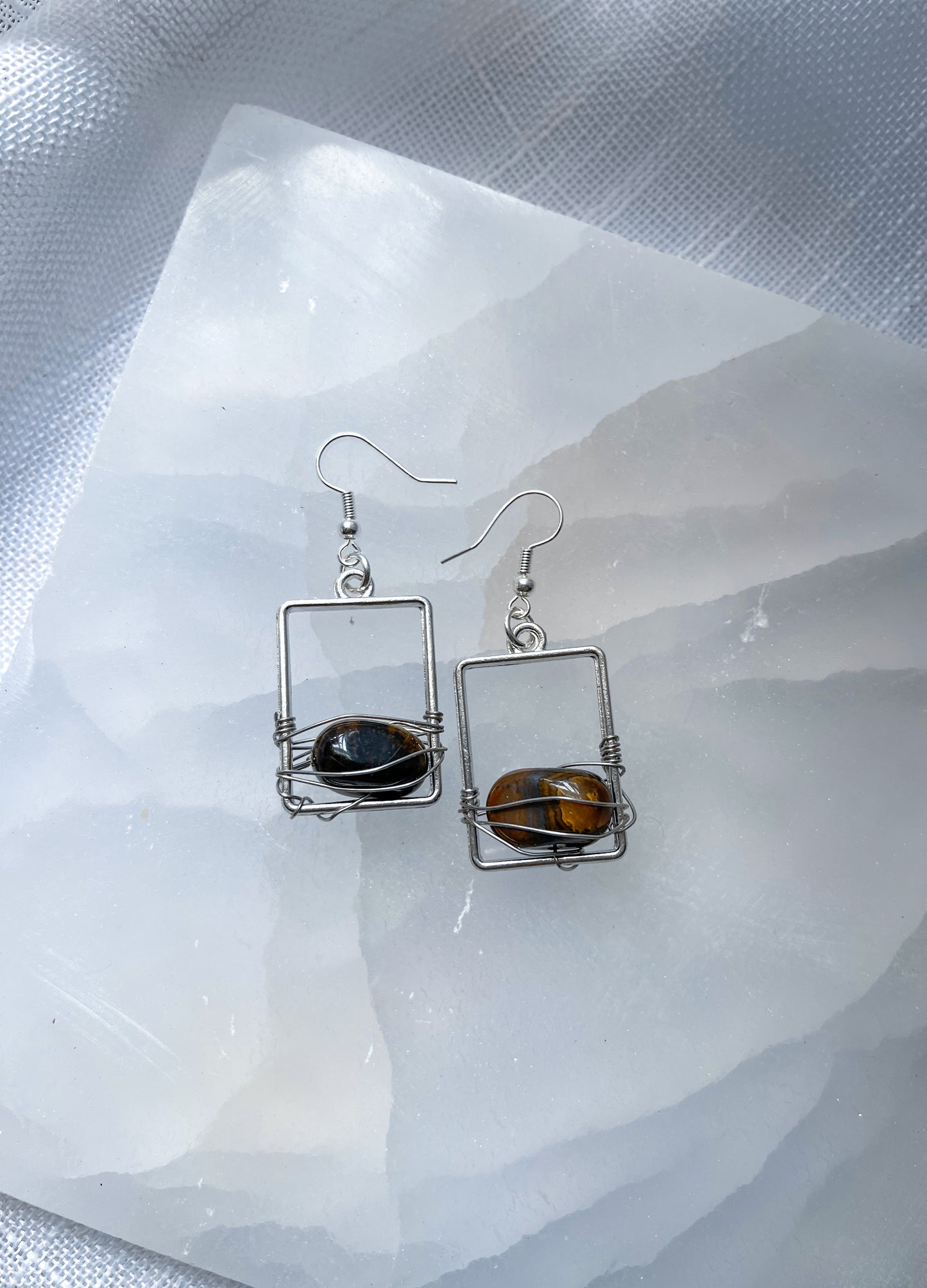 Earth Grounding Tigers Eye Earrings