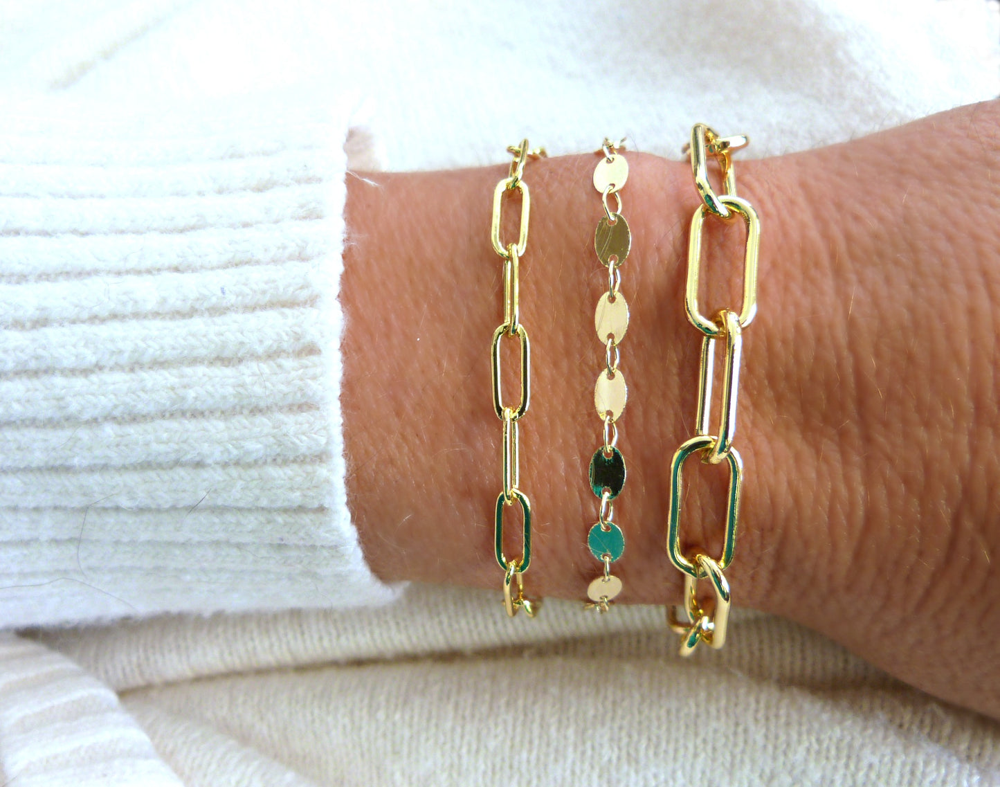 Chunky Gold Paperclip Chain Bracelet