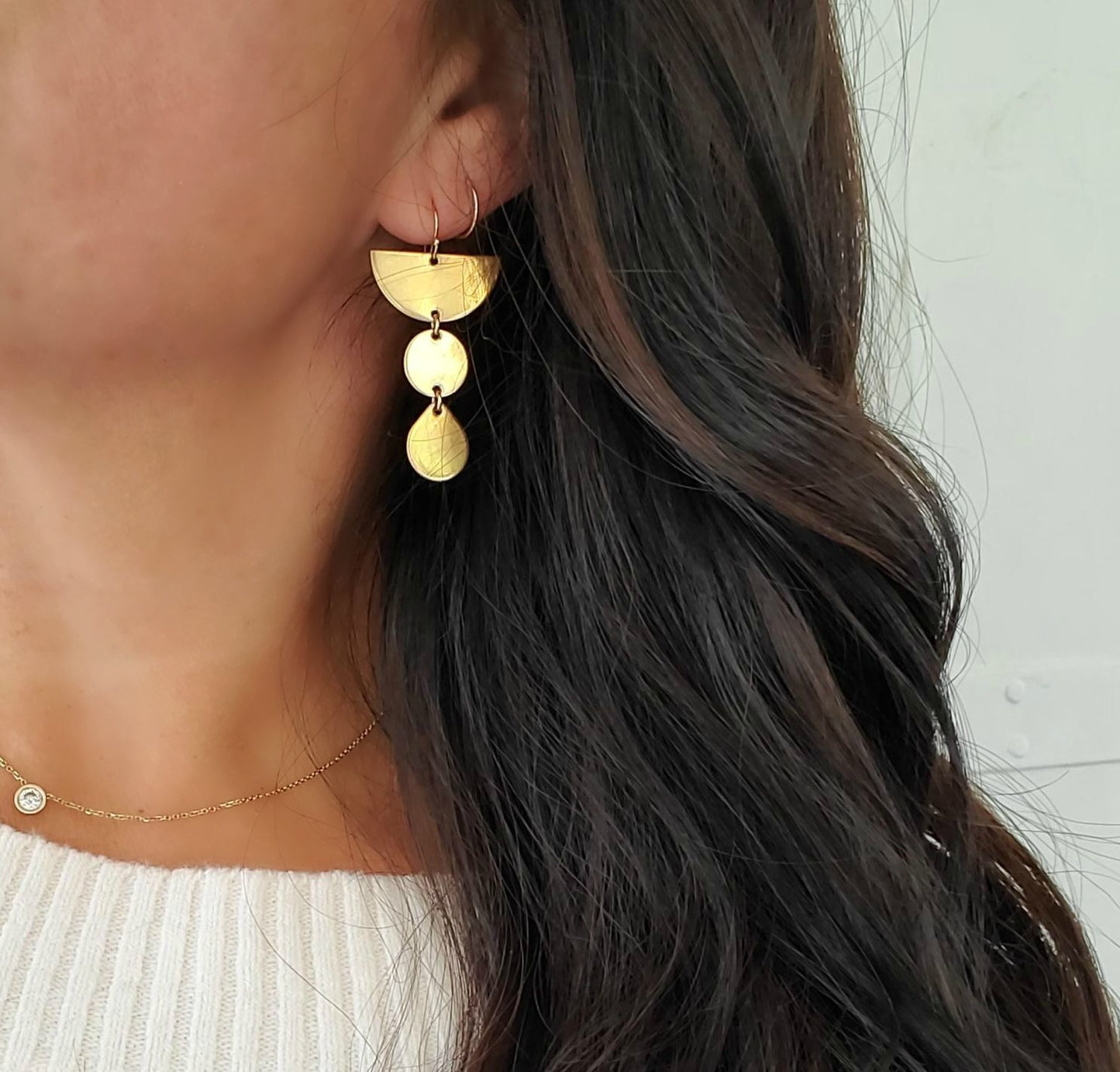 Brass Geometric Earrings