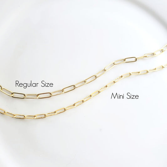Mini Gold filled Paperclip Chain Necklace