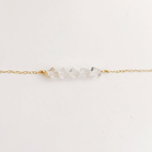 Crystal Quartz Square Minimalist Necklace