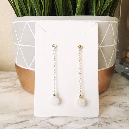Moonstone Dangle Stud Earrings
