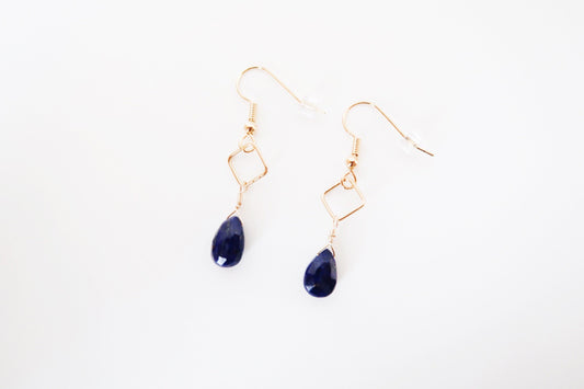 Lapis Lazuli Wire Wrapped Drop Earrings