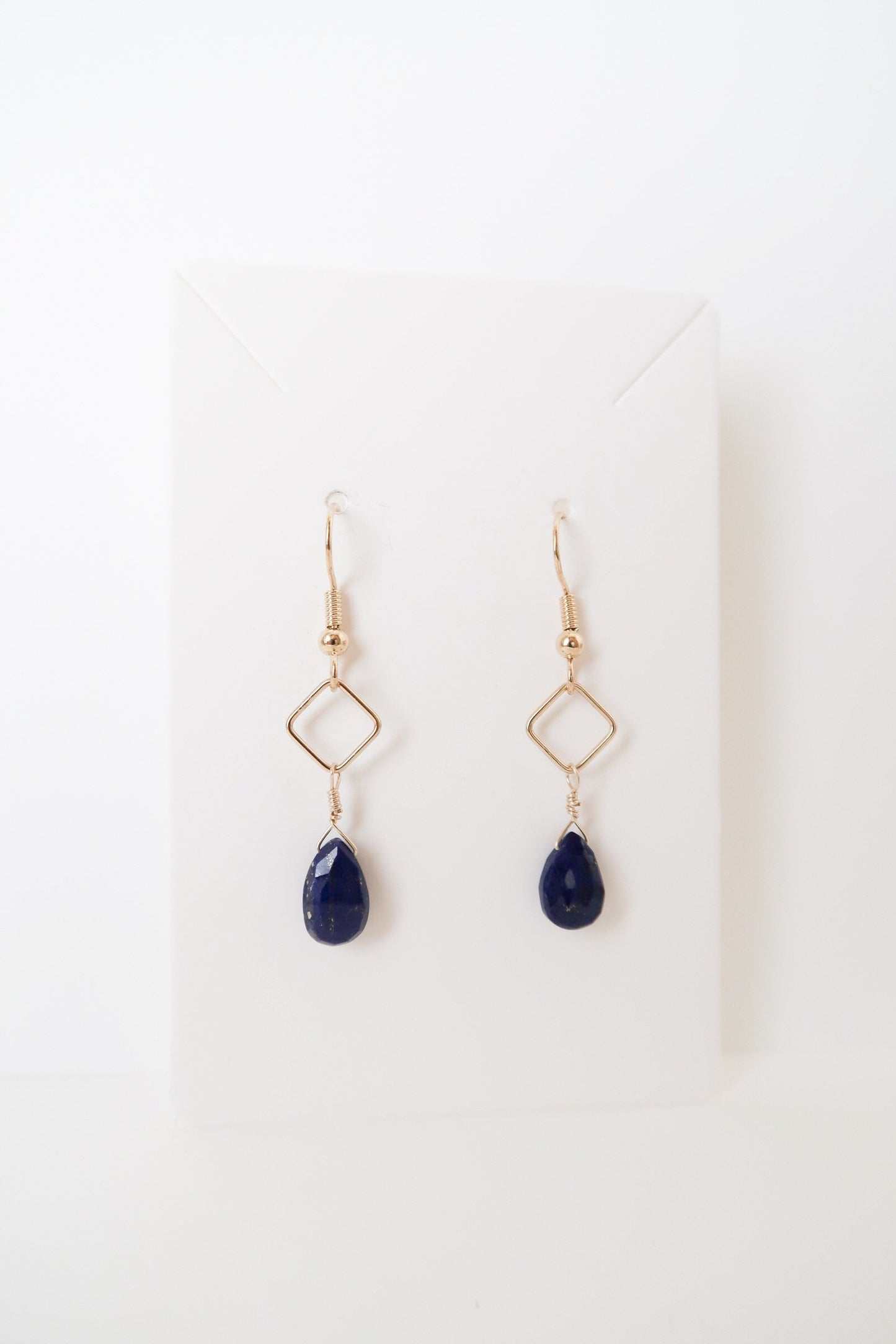 Lapis Lazuli Wire Wrapped Drop Earrings