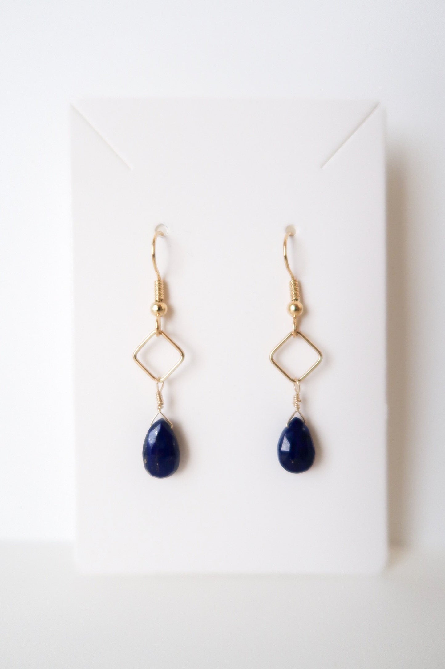 Lapis Lazuli Wire Wrapped Drop Earrings