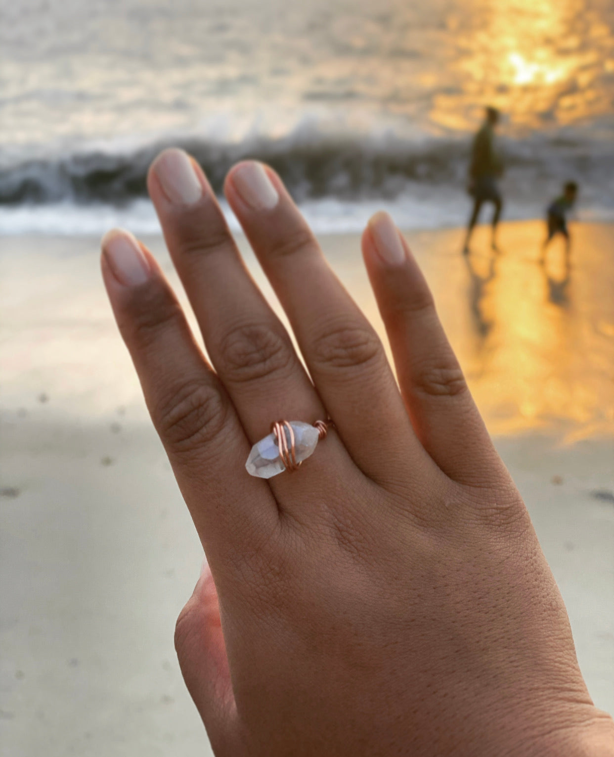 Handmade Crystal Aura Quartz Ring