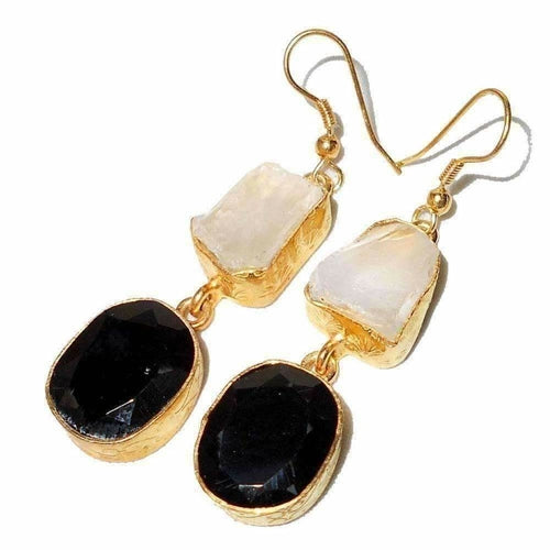 Paradise Black Onyx + Crystal Earrings