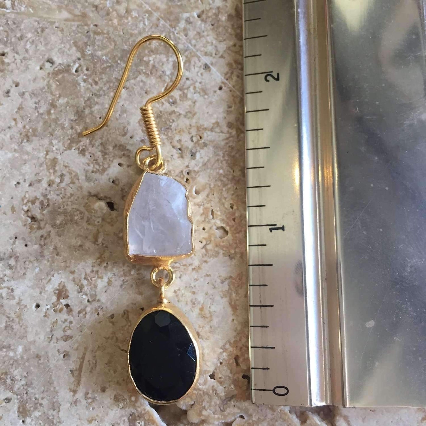 Paradise Black Onyx + Crystal Earrings